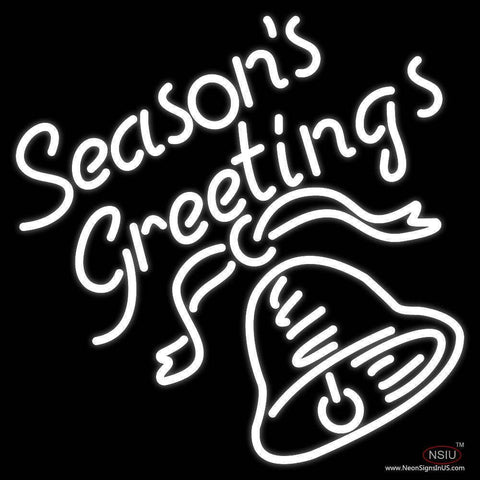 Seasons Greetings With Bell Real Neon Glass Tube Neon Sign 