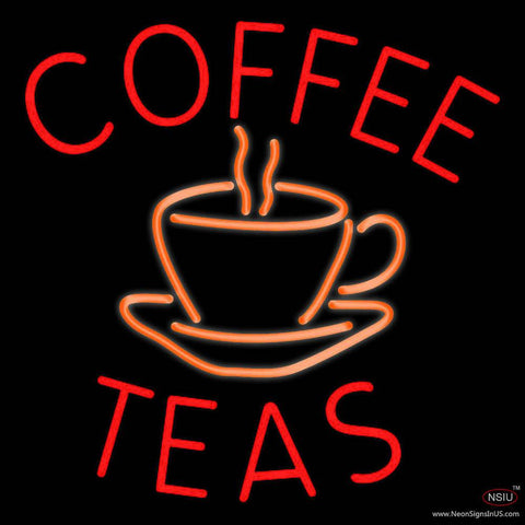 Coffee Teas Real Neon Glass Tube Neon Sign 