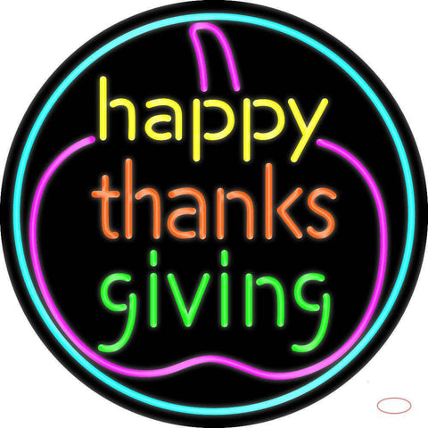 Happy Thanksgiving  Real Neon Glass Tube Neon Sign