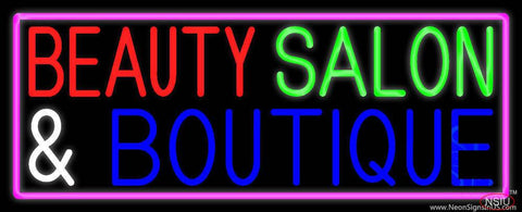 Beauty Salon And Boutique With Pink Border Real Neon Glass Tube Neon Sign 