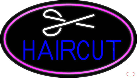 Blue Haircut With Scissor Real Neon Glass Tube Neon Sign