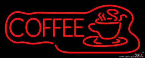 Red Coffee Logo Real Neon Glass Tube Neon Sign 