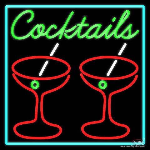 Cocktail Glass Real Neon Glass Tube Neon Sign 