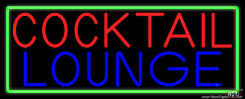 Cocktail Lounge With Green Border Real Neon Glass Tube Neon Sign 