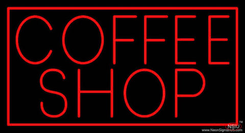 Red Coffee Shop With Red Border Real Neon Glass Tube Neon Sign 