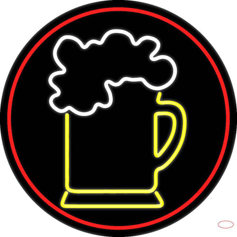 Cold Beer Mug With Red Border Real Neon Glass Tube Neon Sign