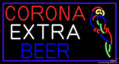 Corona Extra Beer With Parrot Real Neon Glass Tube Neon Sign 