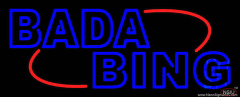 Double Stroke Blue Bada Bing Real Neon Glass Tube Neon Sign 