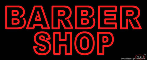 Double Stroke Red Barber Shop Real Neon Glass Tube Neon Sign