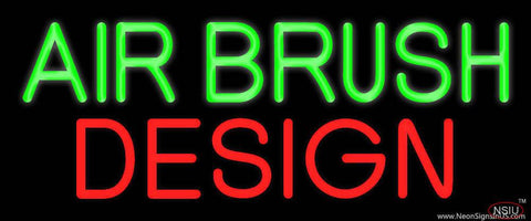Green Air Brush Design Real Neon Glass Tube Neon Sign 