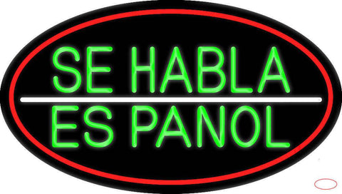 Green Se Habla Espanol Real Neon Glass Tube Neon Sign