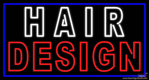 Hair Design With Blue Border Real Neon Glass Tube Neon Sign 