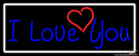 I Love You And Heart With White Border Real Neon Glass Tube Neon Sign