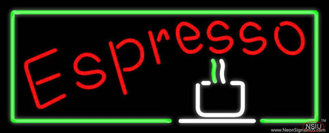 Red Espresso With Green Borders Real Neon Glass Tube Neon Sign 