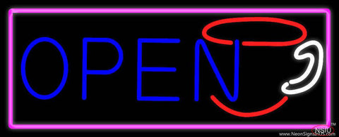 Open Inside Coffee Cup Real Neon Glass Tube Neon Sign