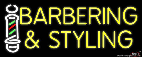 Barbering And Styling Real Neon Glass Tube Neon Sign 