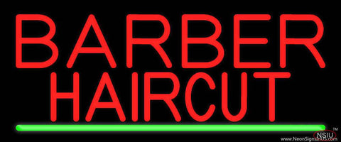 Red Barber Haircuts Real Neon Glass Tube Neon Sign