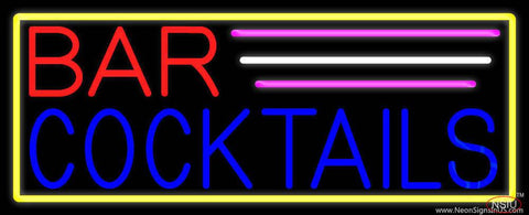 Red Bar Cocktail Real Neon Glass Tube Neon Sign