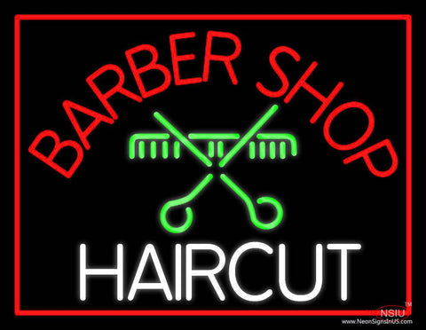 Barbershop Haircut Real Neon Glass Tube Neon Sign 