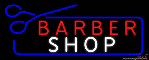 Barber Shop With Scissor Real Neon Glass Tube Neon Sign 
