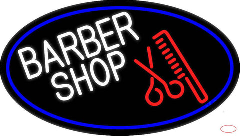 Round Barber Shop Logo Real Neon Glass Tube Neon Sign 