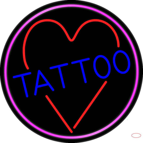 Tattoo Heart Real Neon Glass Tube Neon Sign 