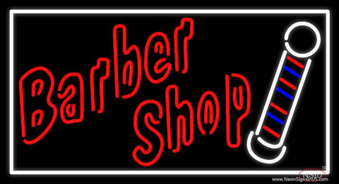 Double Stroke Red Barber Shop Real Neon Glass Tube Neon Sign