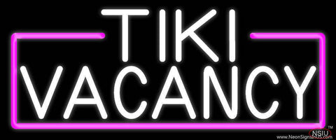 White Tiki Vacancy Real Neon Glass Tube Neon Sign 