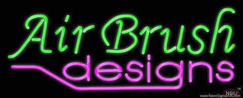 Green Air Brush Design Real Neon Glass Tube Neon Sign