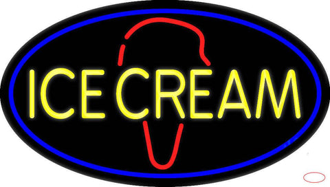 Yellow Ice Cream Cone Real Neon Glass Tube Neon Sign 