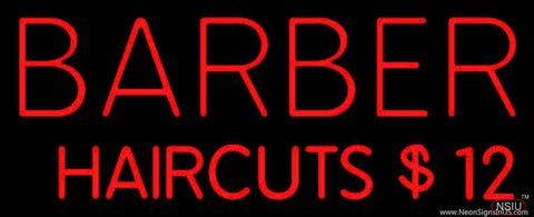 Red Barber Haircuts Real Neon Glass Tube Neon Sign 