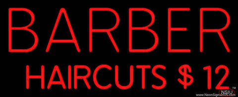 Red Barber Haircuts Real Neon Glass Tube Neon Sign