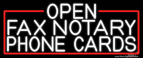 White Open Fax Notary Phone Cards With Red Border Real Neon Glass Tube Neon Sign