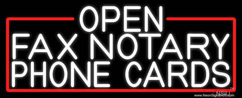 White Open Fax Notary Phone Cards With Red Border Real Neon Glass Tube Neon Sign 