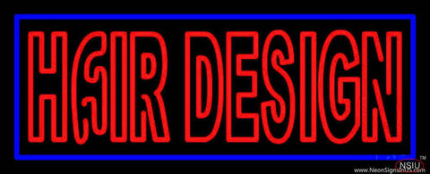 Hair Design With Blue Border Real Neon Glass Tube Neon Sign