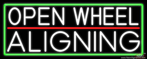 White Open Wheel Aligning With Green Border Real Neon Glass Tube Neon Sign