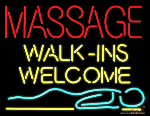 Massage Walk Ins Welcome Real Neon Glass Tube Neon Sign