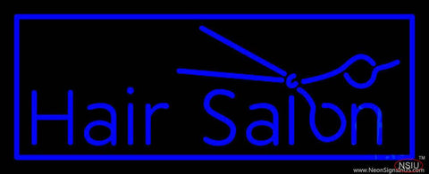 Blue Hair Salon Logo Real Neon Glass Tube Neon Sign