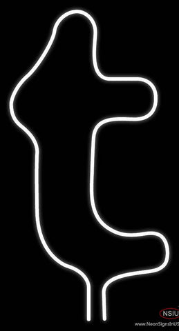 White T Real Neon Glass Tube Neon Sign 