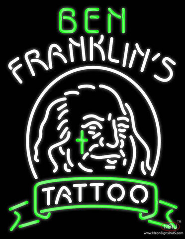Ben Franklins Tattoo Real Neon Glass Tube Neon Sign 
