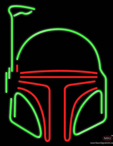 Boba Fett Helmet Star Wars Real Neon Glass Tube Neon Sign 