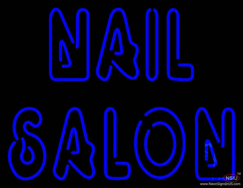 Double Stroke Nail Salon Real Neon Glass Tube Neon Sign 