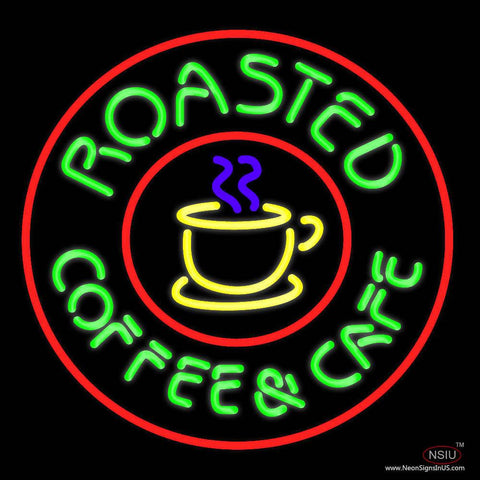 Roasted Coffee And Cafe Real Neon Glass Tube Neon Sign 