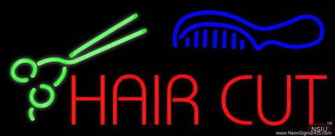Hair Cut With Scissor And Comb Real Neon Glass Tube Neon Sign 