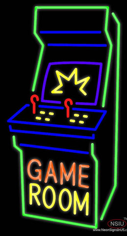 Game Room Arcade Cabinet Real Neon Glass Tube Neon Sign