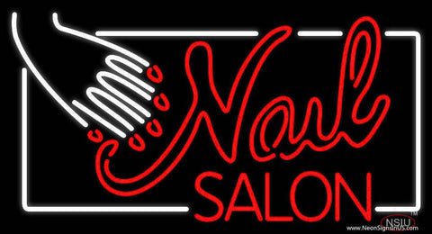 Red Nail Salon Real Neon Glass Tube Neon Sign