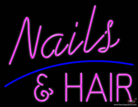 Nails And Hair Real Neon Glass Tube Neon Sign 