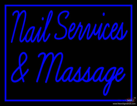 Nail Services And Massage Real Neon Glass Tube Neon Sign