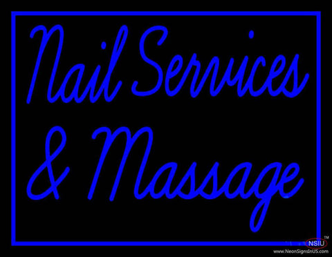 Nail Services And Massage Real Neon Glass Tube Neon Sign 