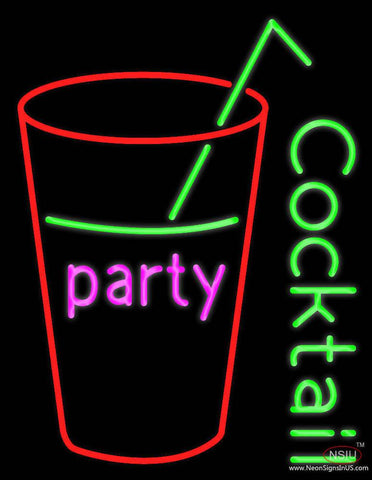 Party Cock Tail Real Neon Glass Tube Neon Sign